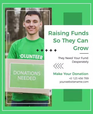 Charity Funding Support Volunteer Event Flyer Template