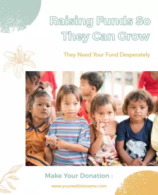 Charity Fundraising Support Children Flyer Template