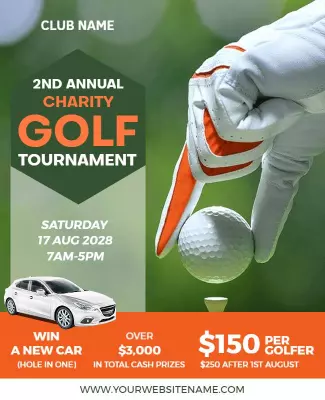 Charity Golf Tournament Fundraiser Flyer Template
