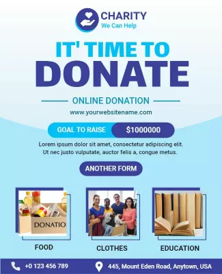 Charity Online Donation Drive Flyer Template