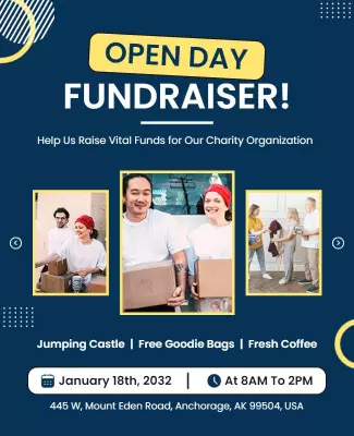 Charity Open Day Fundraiser Event Flyer Template