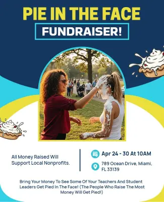Charity Pie in the Face Fundraiser Flyer Template