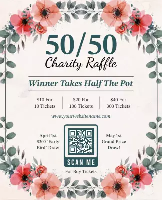Charity Raffle Event Ticket Flyer Template