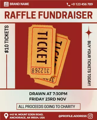 Charity Raffle Fundraising Event Flyer Template
