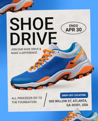 Charity Shoe Drive Event Flyer Template