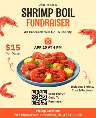 Charity Shrimp Boil Fundraiser Flyer Template