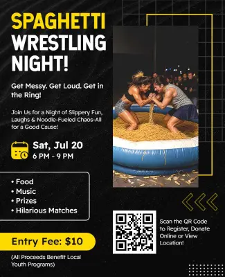 Charity Spaghetti Wrestling Event Flyer Template