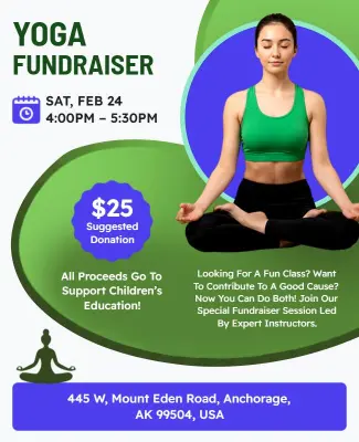 Charity Yoga Fundraiser Event Flyer Template