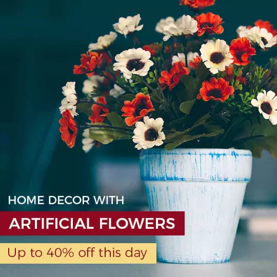 Charming Artificial Flower Arrangement for Home Decor Ad Template