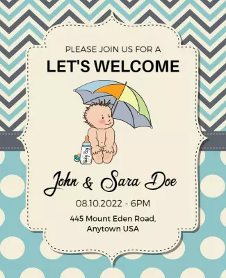 Charming Baby Shower Welcome Celebration Poster Template
