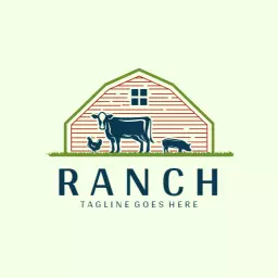 Charming Barn Design with Animals Highlighting Ranch Life Logo Template