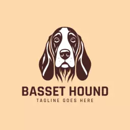 Charming Basset Hound Design Representing Dog Lovers Logo Template
