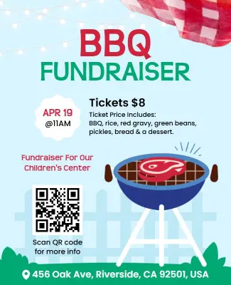 Charming BBQ Grill Fundraiser Event Flyer Template