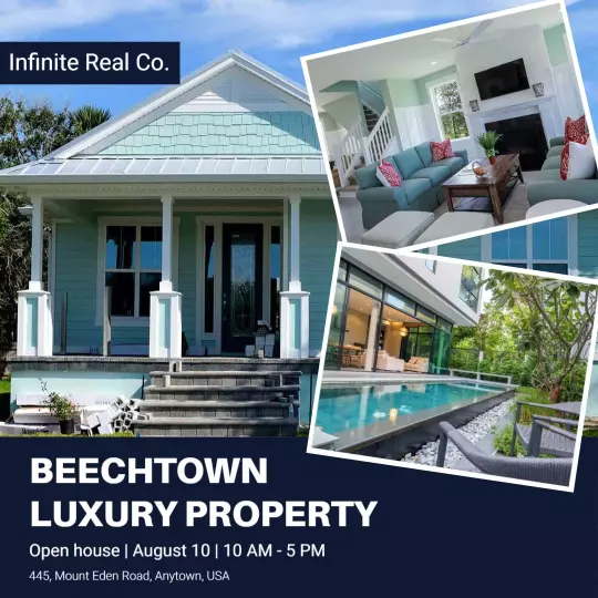Charming Beechtown Luxury Property Open House Invitation Ad Template