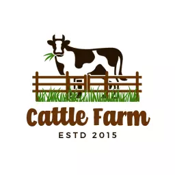 Charming Black and White Cow on a Cattle Farm Logo Template