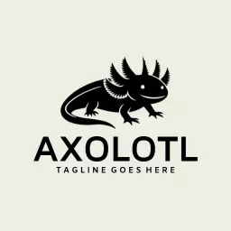Charming Black Axolotl Design Representing Aquatic Life Logo Template