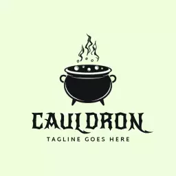 Charming Black Cauldron Design for Cooking Enthusiasts Logo Template