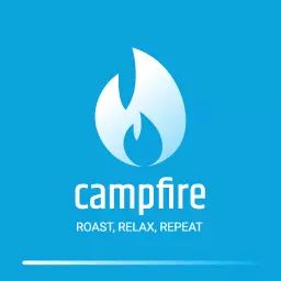 Charming Blue Campfire Icon Encouraging Outdoor Adventures Logo Template