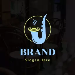 Charming Blue Jazz Instrument Representing Musical Culture Logo Template