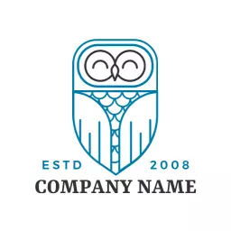 Charming Blue Owl Design for Modern Brand Identity Logo Template