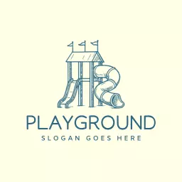 Charming Blue Playground Equipment for Kids to Enjoy Logo Template