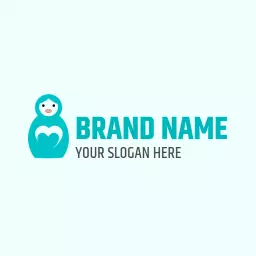 Charming Blue Russian Doll Design for Children's Playtime Logo Template