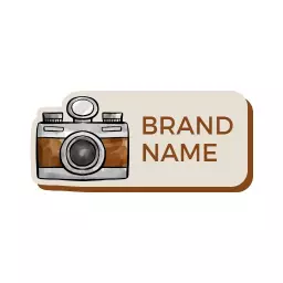 Charming Brown and Cream Watercolor Photography Logo Template