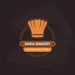 Charming Brown and Orange Chef Hat Design for Bakery Logo Template