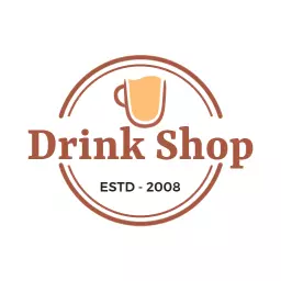 Charming Brown Circle Design for Drink Shop Logo Template