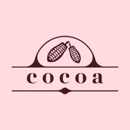 Charming Brown Cocoa Beans Design on Soft Pink Background Logo Template