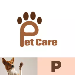 Charming Brown Dog Paw Design for Reliable Pet Care Logo Template