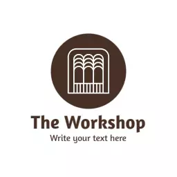Charming Brown Emblem Showcasing The Workshop Creative Space Logo Template