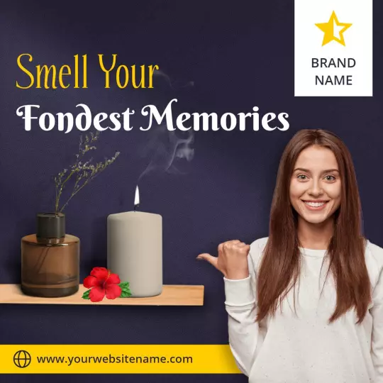 Charming Candle Display for Business Promotion Ad Template