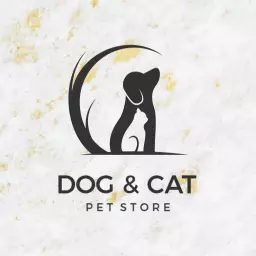 Charming Cartoon Representation of Pets for Store Logo Template