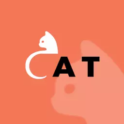 Charming Cat Design on Bright Orange Background Logo Template