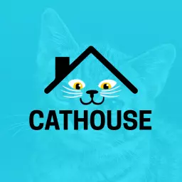 Charming Cat Design with Home Symbol for Pet Lovers Logo Template