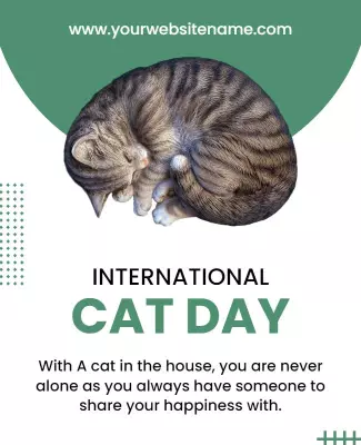 Charming Cat-Themed International Cat Day Celebration Poster Template