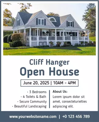 Charming Coastal Open House Invitation Poster Template