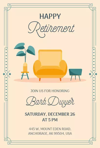 Charming Colorful Retirement Party Celebration Invitation Template