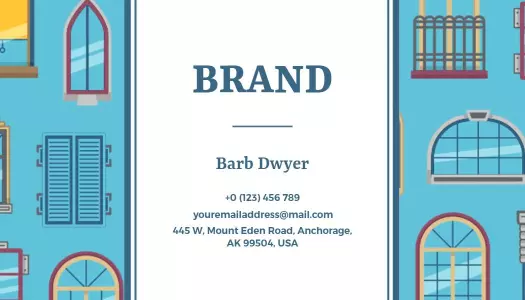 Charming Colorful Window Decor Design Business Card Template