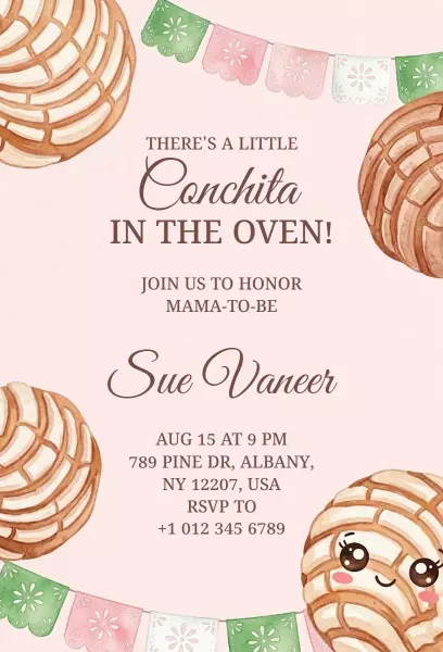 Charming Cookie-Themed Baby Shower Celebration Invitation Template