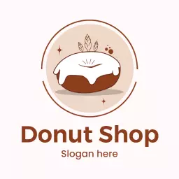 Charming Creamy Icing on Delicious Donut Shop Logo Template