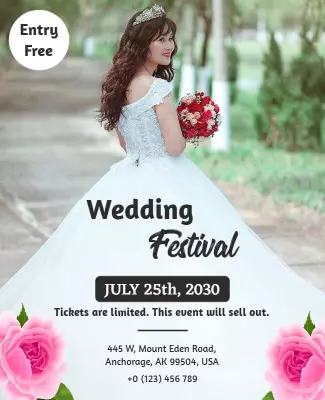 Charming Elegant Wedding Festival Celebration Poster Template