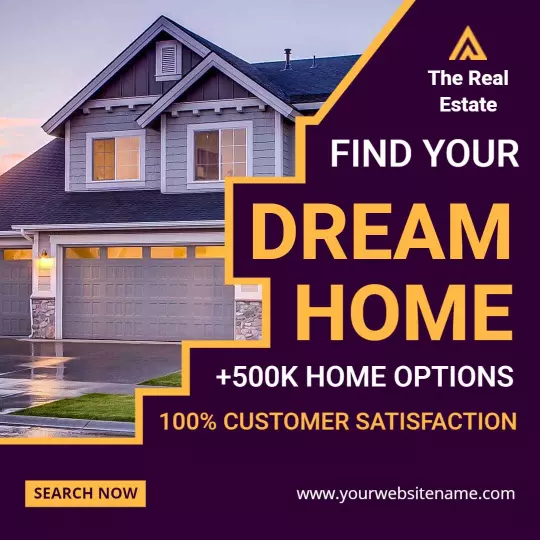 Charming Evening Home Listings with Dream Home Options Ad Template