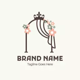 Charming Floral Arch for Elegant Wedding Event Logo Template