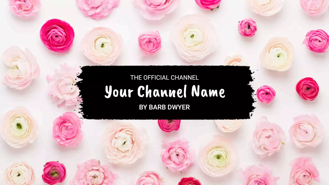 Charming Floral Arrangement with Pink and White Background YouTube Banner Template