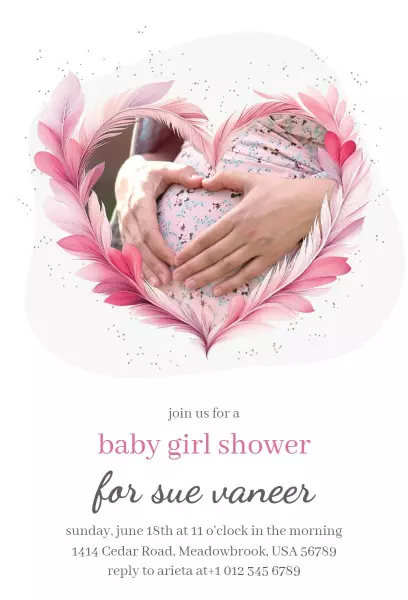 Charming Floral Baby Girl Shower Celebration Invitation Template