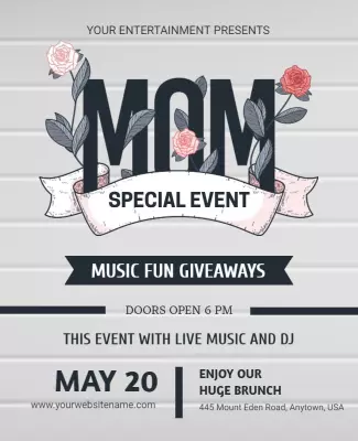 Charming Floral Celebration Brunch Event Poster Template
