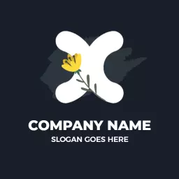 Charming Floral Design Featuring an X Letter Logo Template