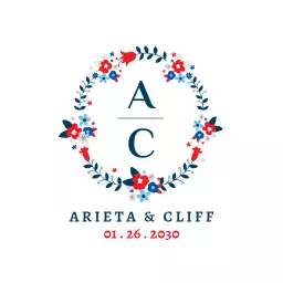 Charming Floral Design for Romantic Wedding Celebration Logo Template